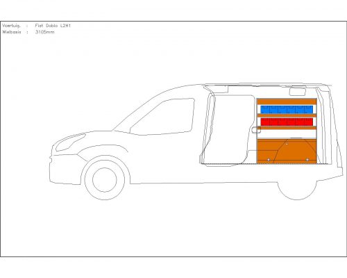 Opel Combo L2 - Houten inrichting en betimmering stelling rechts T2