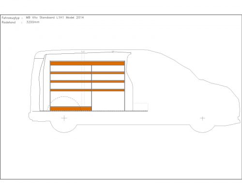 Mercedes Benz Vito L1 - Houten inrichting en betimmering stelling links T1