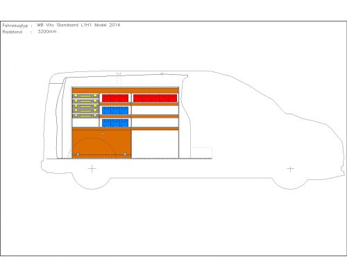 Mercedes Benz Vito L1 - Houten inrichting en betimmering stelling links T5