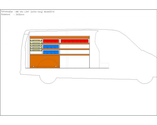 Mercedes Benz Vito L3 - Houten inrichting en betimmering stelling links T5