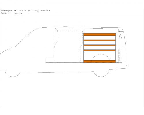 Mercedes Benz Vito L3 - Houten inrichting en betimmering stelling rechts T2