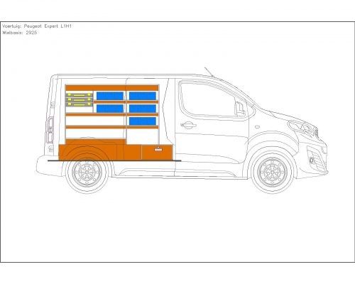 Fiat Scudo L1 - Houten inrichting en betimmering bodemladesysteem met stelling