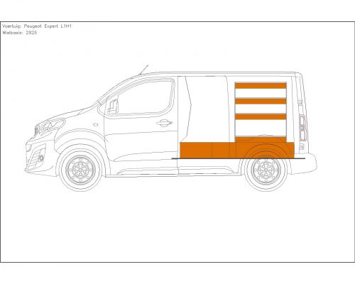 Fiat Scudo L1 - Houten inrichting en betimmering bodemladesysteem met stelling - Afbeelding 2