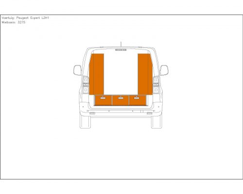 Fiat Scudo L2 - Houten inrichting en betimmering bodemladesysteem met stelling - Afbeelding 3