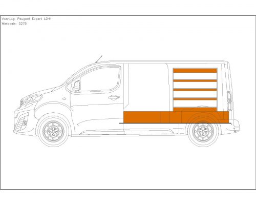Fiat Scudo L2 - Houten inrichting en betimmering bodemladesysteem met stelling - Afbeelding 2