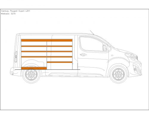 Fiat Scudo L2 - Houten inrichting en betimmering stelling links T1