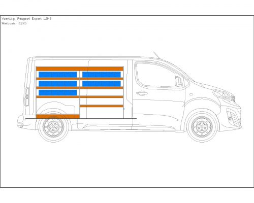 Opel Vivaro L2 - Houten inrichting en betimmering stelling links T2