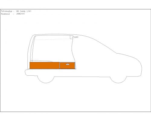 Volkswagen Caddy L1 - Houten inrichting en betimmering bodemladesysteem