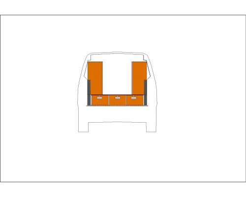 Opel Combo L1 - Houten inrichting en betimmering bodemladesysteem met stelling - Afbeelding 3