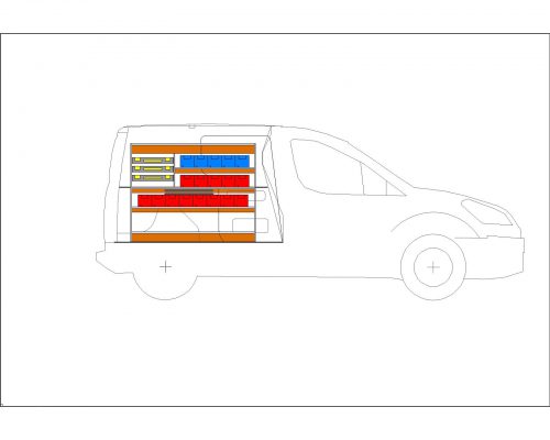 Opel Combo L1 - Houten inrichting en betimmering stelling links T4