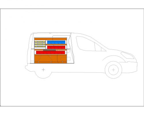 Citroën berlingo L1 - Houten inrichting en betimmering stelling links T5