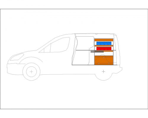 Citroën berlingo L1 - Houten inrichting en betimmering stelling rechts T2