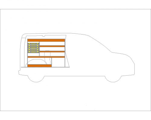 Renault Express - Houten inrichting en betimmering stelling links T3