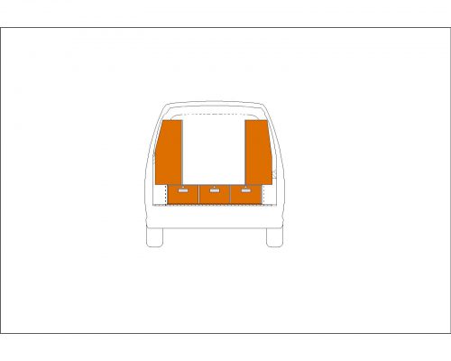Volkswagen Caddy L1 - Houten inrichting en betimmering bodemladesysteem met stelling - Afbeelding 3