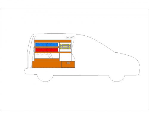 Volkswagen Caddy L1 - Houten inrichting en betimmering bodemladesysteem met stelling
